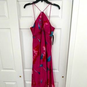 Aidan Mattox Silk Pink Floral Dress size 8 BNWOT